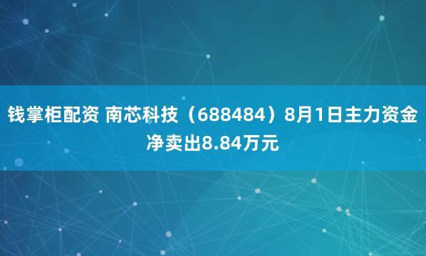 钱掌柜配资 南芯科技(688484)8月1日主力资金净卖出8.84万元