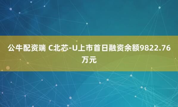 公牛配资端 C北芯-U上市首日融资余额9822.76万元