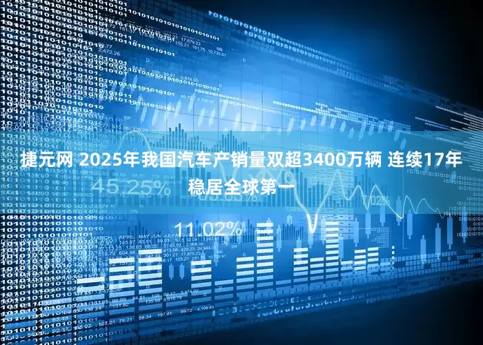 捷元网 2025年我国汽车产销量双超3400万辆 连续17年稳居全球第一